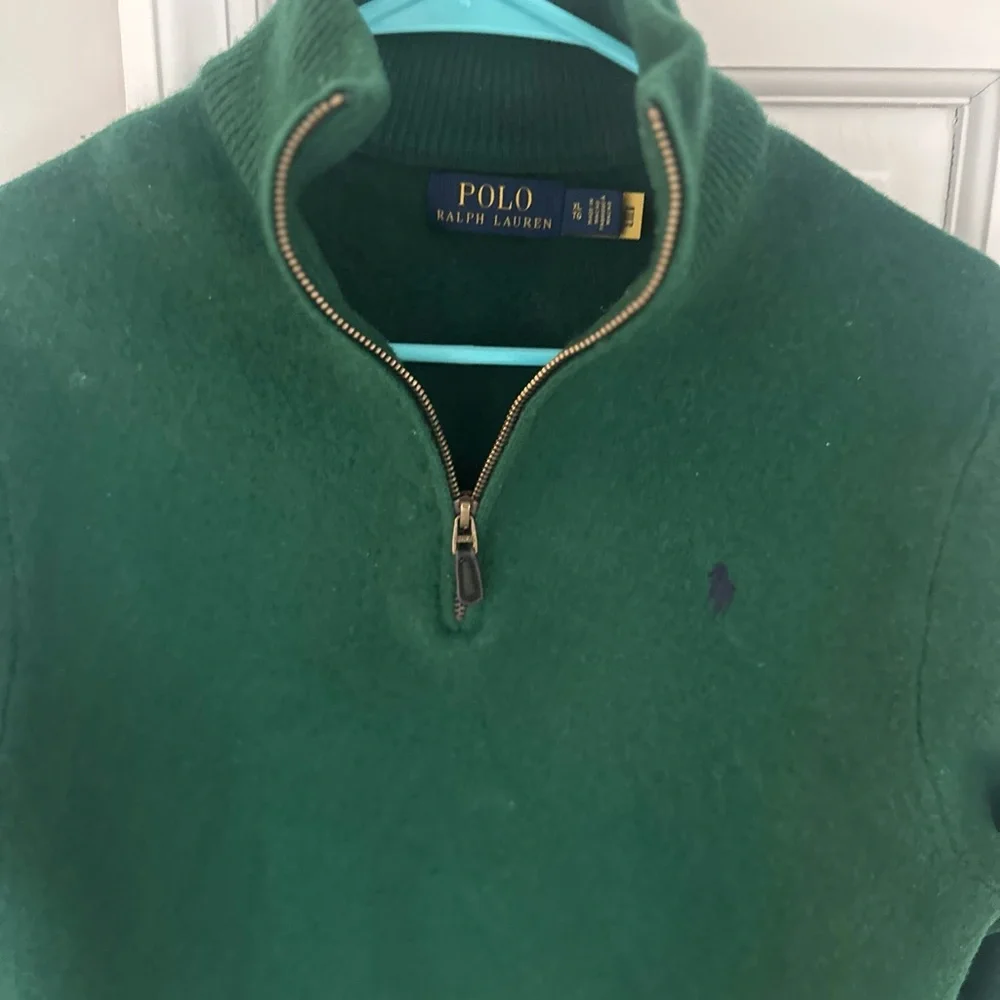 Ralph Lauren cashmere wool Forest Green Zip-Up Sweater - Picture 3 of 10